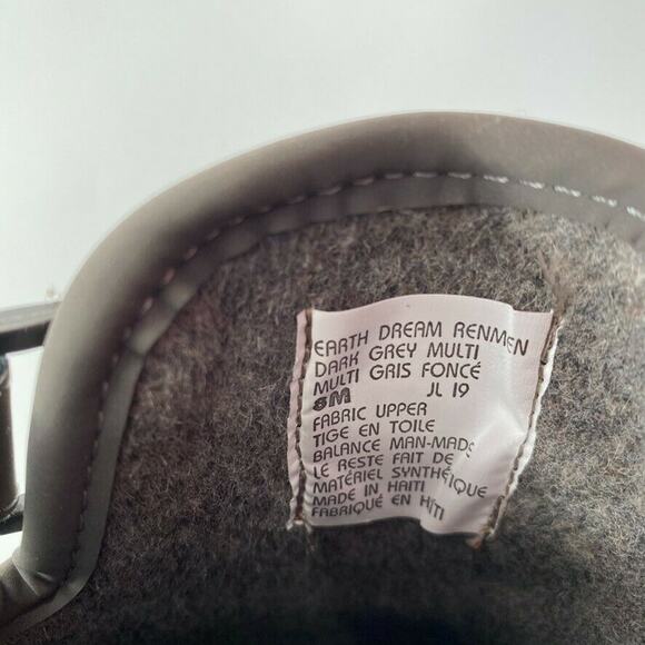 Earth Dream Renmen Slip On Mules Clogs Gray Fabric 8 - Picture 5 of 6